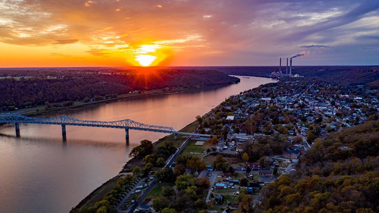 VisitMadison - Sunset over the Ohio Sunset over the Ohio River